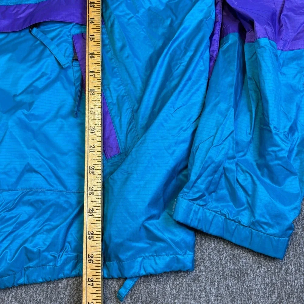 VTG The North Face Anorak Jacket 90s Mens XL Teal Purple ColorBlock Windbreaker‎